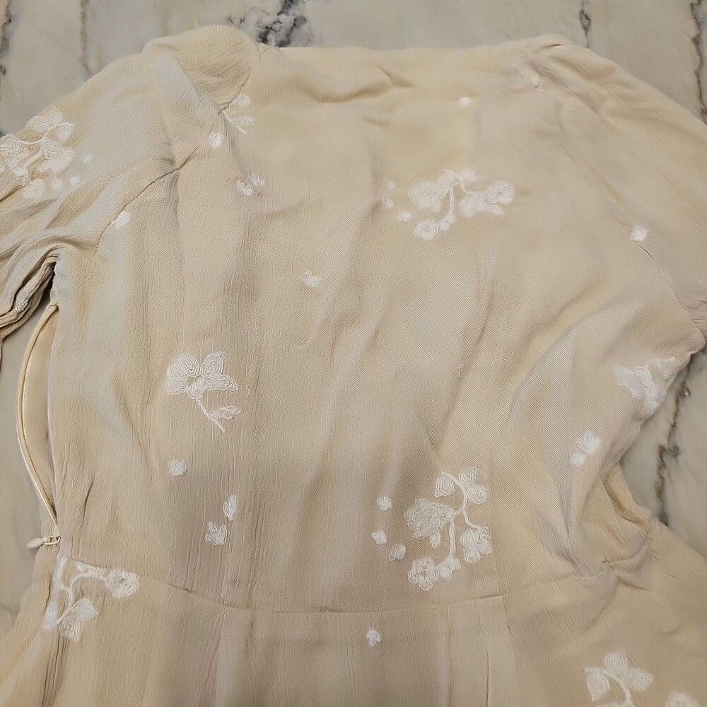 Free People Dress Size 0 Almond Jasmine Embroidered Kimono Fit Flare OB456149 - Picture 9 of 14